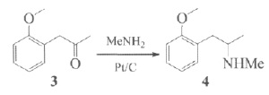 合成邻甲氧基苯丙甲胺的反应方程式